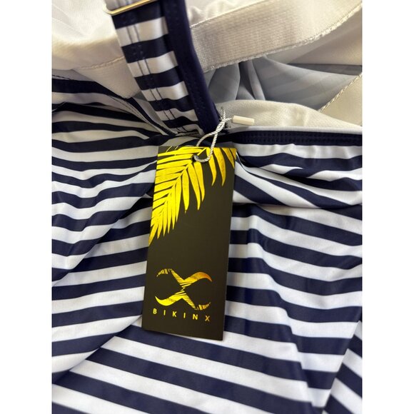 Bikinix Women's Swimsuit 2-piece Tank Top Blue Stripe Bikini Built In Bra 3XL 3X - Picture 12 of 12